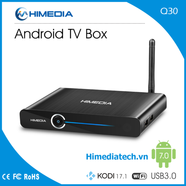 HIMEDIA Q30 – Chip HISILICON HI3798M V200 Quad Core 64bit, Ram 2G, Android 7.0 chuẩn mực Android Box 2017